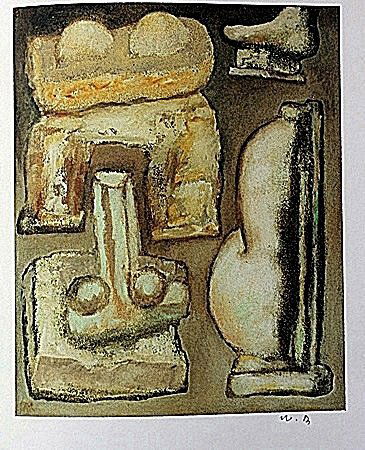 Lithograph by artist William Brice (19WB): Lithograph in the manner of William Brice bearing the signature, titled "Untitled" comes with certificate of authenticity, framing available at an additional charge.