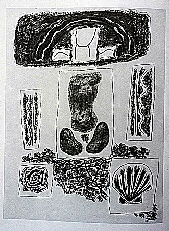 Lithograph by artist William Brice (44WB): Lithograph in the manner of William Brice bearing the signature, titled "Untitled" comes with certificate of authenticity, framing available at an additional charge.