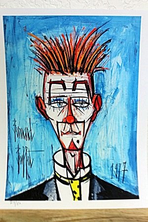 "Red On Blue" By Bernard Buffet. (CC): Amazing Lithograph By Bernard Buffet. The French painter and graphic artist Bernard Buffet was born in Paris on July 10, 1929. The numerous self-portraits play an important role in his oeuvre. Besides