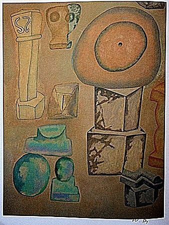 Lithograph by artist William Brice (51WB): Lithograph in the manner of William Brice bearing the signature, titled "Untitled" comes with certificate of authenticity, framing available at an additional charge.