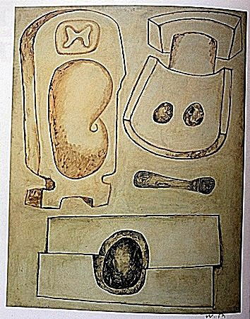 Lithograph by artist William Brice (57WB): Lithograph in the manner of William Brice bearing the signature, titled "Untitled" comes with certificate of authenticity, framing available at an additional charge.