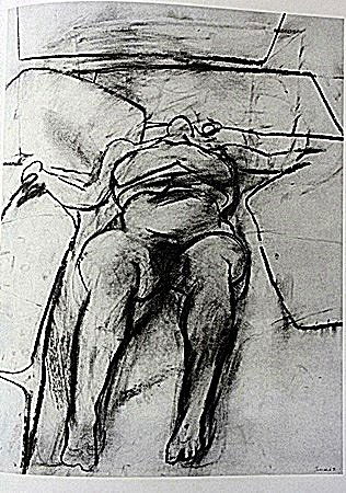 Lithograph by artist William Brice (28WB): Lithograph in the manner of William Brice bearing the signature, titled "Large Figure" comes with certificate of authenticity, framing available at an additional charge.