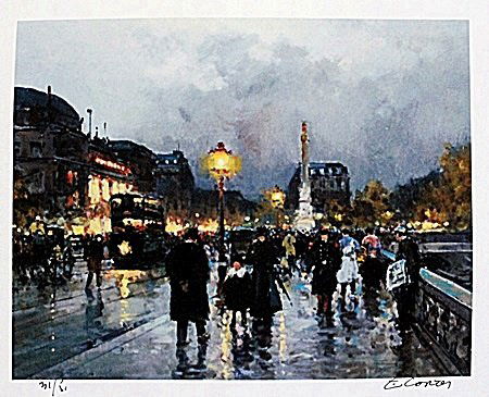 Lithograph By Edouard Cortes.: Lithograph By Edouard Cortes. Limited Edition, size approx. 8 x 11 in.