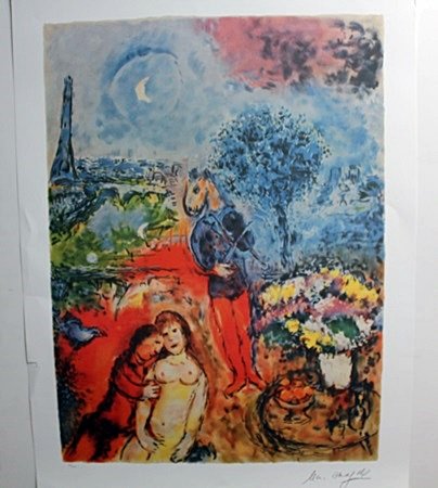 Original Lithograph by Marc Chagall: Original Lithograph, Signed by Marc Chagall, Approximately 34 x 24 In.
