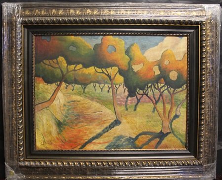 Original/Mixed Media on Canvas By Georges Braque (6H): Mixed Media/Original on Canvas, Signed by the artist, Museum seal on the back, Approximately 31" x 37 1/2" In.