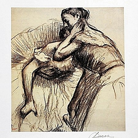 Lithograph By Edgar Degas.: Lithograph By Edgar Degas. Singed by Artist, Size approx. 14 x 11 in.