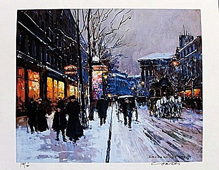 Lithograph By Edouard Cortes.: Lithograph By Edouard Cortes. Signed by Artist, Limited Edition, size approx. 9 x 11 in.