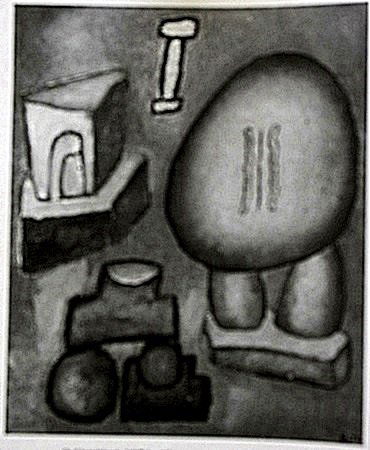 Lithograph by artist William Brice (5WB): Lithograph in the manner of William Brice, titled "Untitled" comes with certificate of authenticity, framing available at an additional charge.