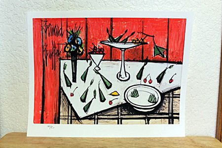 "Lunch" By Bernard Buffet. (CC): Amazing Lithograph By Bernard Buffet. The French painter and graphic artist Bernard Buffet was born in Paris on July 10, 1929. The numerous self-portraits play an important role in his oeuvre. Besides