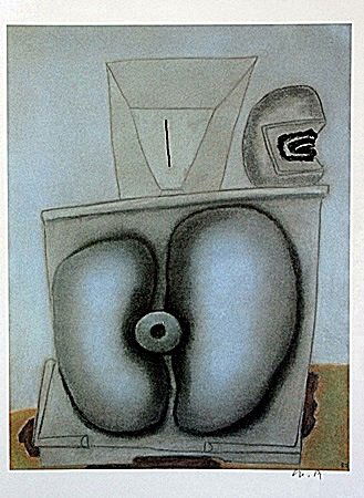 Offset Lithograph by artist William Brice (47WB): Offset Lithograph in the manner of William Brice bearing the signature, titled "Untitled" comes with certificate of authenticity, framing available at an additional charge.