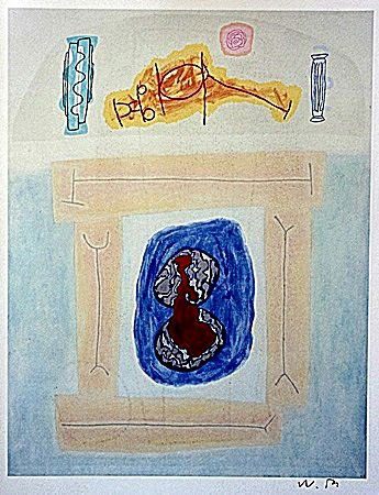 Offset Lithograph by artist William Brice (60WB): Offset Lithograph in the manner of William Brice bearing the signature, titled "Untitled" comes with certificate of authenticity, framing available at an additional charge.