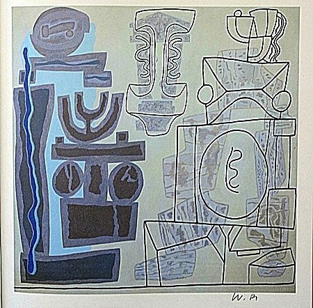 Offset Lithograph by artist William Brice (69WB): Offset Lithograph in the manner of William Brice bearing the signature, titled "Untitled" comes with certificate of authenticity, framing available at an additional charge.