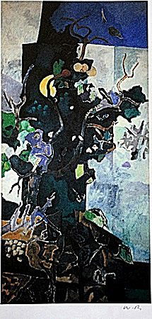 Offset Lithograph by artist William Brice(9WB): Offset Lithograph in the manner of William Brice bearing the signature, titled "Fruit Tree" comes with certificate of authenticity, framing available at an additional charge.
