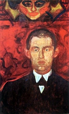 Print "Under the Mask of a Woman" after Edvard Munch: Print, Approx. 11" x 9" In.