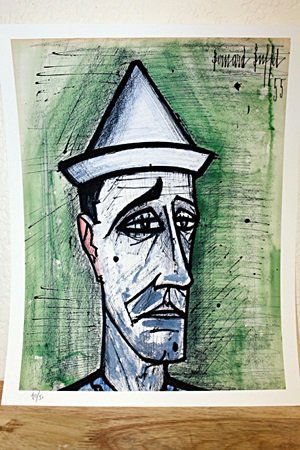 "Sad Sack" By Bernard Buffet. (CC): Amazing Lithograph By Bernard Buffet. The French painter and graphic artist Bernard Buffet was born in Paris on July 10, 1929. The numerous self-portraits play an important role in his oeuvre. Besides