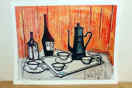 "Breakfast Table" By Bernard Buffet. (CC): Amazing Lithograph By Bernard Buffet. The French painter and graphic artist Bernard Buffet was born in Paris on July 10, 1929. The numerous self-portraits play an important role in his oeuvre. Besides