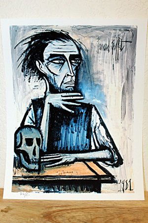 "The Writer" By Bernard Buffet. (CC): Amazing Lithograph By Bernard Buffet. The French painter and graphic artist Bernard Buffet was born in Paris on July 10, 1929. The numerous self-portraits play an important role in his oeuvre. Besides