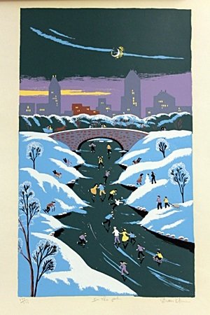 "IN THE PARK" BY STEVEN KLEIN (299DM): "IN THE PARK" BY STEVEN KLEIN, HAND SIGNED LIMITED EDITION SERIGRAPH, IMAGE SIZE: 16X24". ALL ITEMS COME UNFRAMED HOWEVER FRAMING IS AVAILABLE AT ADDITIONAL COST. IN THE MANNER OF STEVEN KLEIN Painter