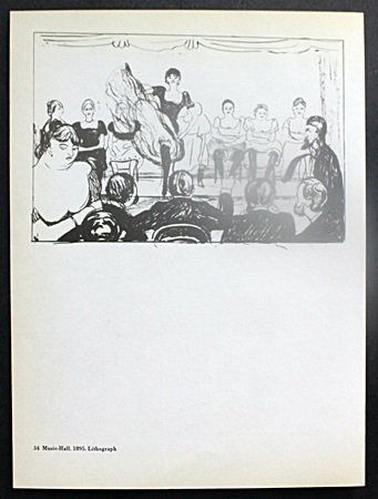 "Music Hall - 1895" & "Lust - 1895" By Edvard Munch: Double Sided, Lithograph Out of the Book, Approximately 10 1/2" x 7 3/4" In.
