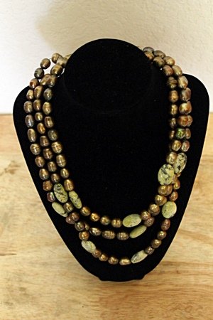 Jade Baroque Pearl Necklace: Jade Natural Baroque Pearl Necklace All Natural 2000cts. 30" approx.
