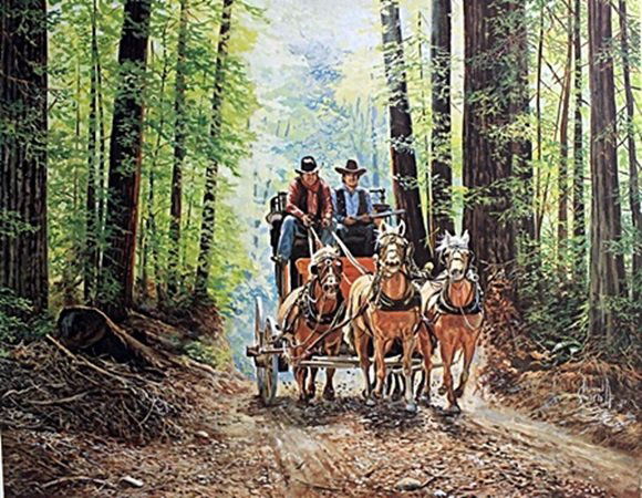 "Horse Carriage" Lithograph By David Smith: Lithograph, Signed by the artist, Approximately 20" x 24" In.