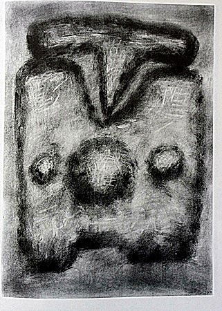 Offset Lithograph by artist William Brice(35WB): Offset Lithograph in the manner of William Brice bearing the signature, titled "Untitled" comes with certificate of authenticity, framing available at an additional charge.