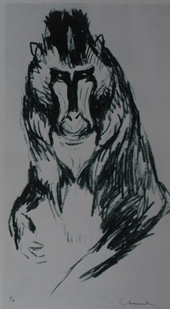 Edvard Munch Lithograph: Lithograph, Hand Signed in the manner of Edvard Munch, Size Approx. 14" x 11" in.