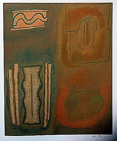 Offset Lithograph by artist William Brice (54WB): Offset Lithograph in the manner of William Brice bearing the signature, titled "Untitled" comes with certificate of authenticity, framing available at an additional charge.