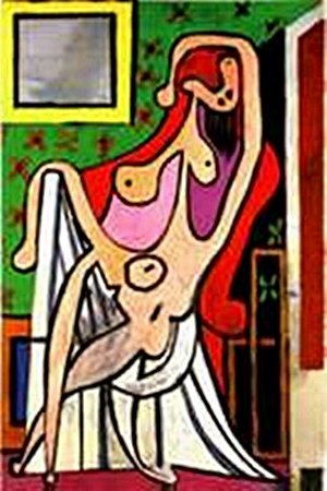 Large nude in red armchair-Collection Domaine Picasso: Signed from the Collection Domaine Picasso, We can have it framed at an additional cost email us before the auction is over.