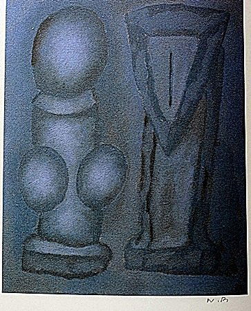 Offset Lithograph by artist William Brice (20WB): Offset Lithograph in the manner of William Brice bearing the signature, titled "Untitled" comes with certificate of authenticity, framing available at an additional charge.