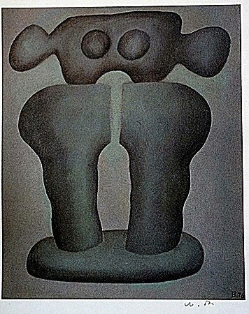 Offset Lithograph by artist William Brice (26WB): Offset Lithograph in the manner of William Brice bearing the signature, titled "Untitled" comes with certificate of authenticity, framing available at an additional charge.