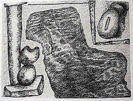 Offset Lithograph by artist William Brice (38WB): Offset Lithograph in the manner of William Brice bearing the signature, titled "Untitled" comes with certificate of authenticity, framing available at an additional charge.