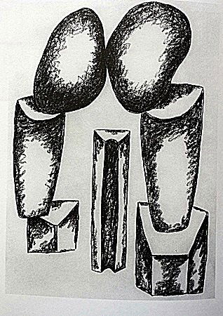 Offset Lithograph by artist William Brice(40WB): Offset Lithograph in the manner of William Brice bearing the signature, titled "Untitled" comes with certificate of authenticity, framing available at an additional charge.