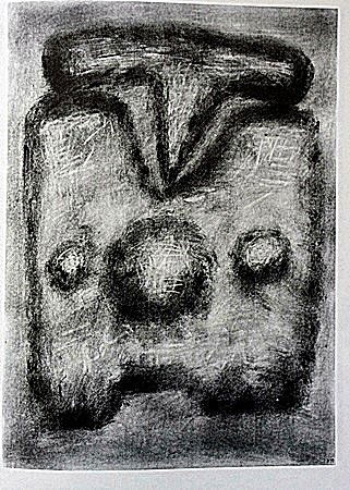 Offset Lithograph by artist William Brice(35WB): Offset Lithograph in the manner of William Brice bearing the signature, titled "Untitled" comes with certificate of authenticity, framing available at an additional charge.