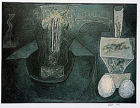 Offset Lithograph by artist William Brice (58WB): Offset Lithograph in the manner of William Brice bearing the signature, titled "Untitled" comes with certificate of authenticity, framing available at an additional charge.