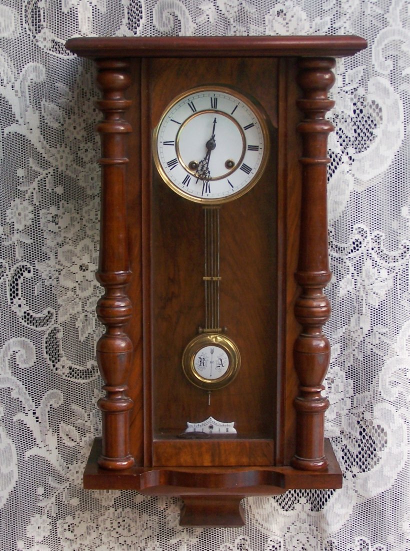 Antique Lenzkirch German Regulator Wall Clock: This is a fantastic Antique Lenzkirch German Regulator Clock. Lenzkirch is one of the most sought after clocks that have ever been made. The serial number 393,793 dates the clock between 1867 and 1868