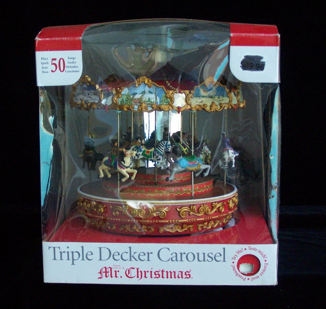 Mr. Christmas Musical Carousel with 50 Songs: Great Item for Christmas. Plays 50 different Christmas Carols and 50 All time Classics. Can be used Year Round.