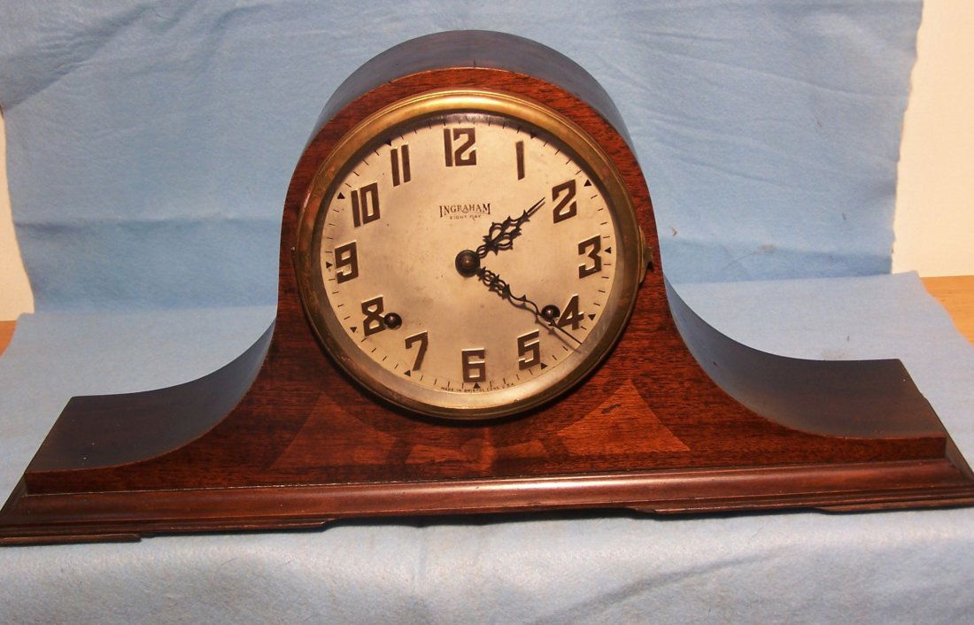 Ingraham Eight Day Double Chime Tambour mantle Clock Dec 07, 2013