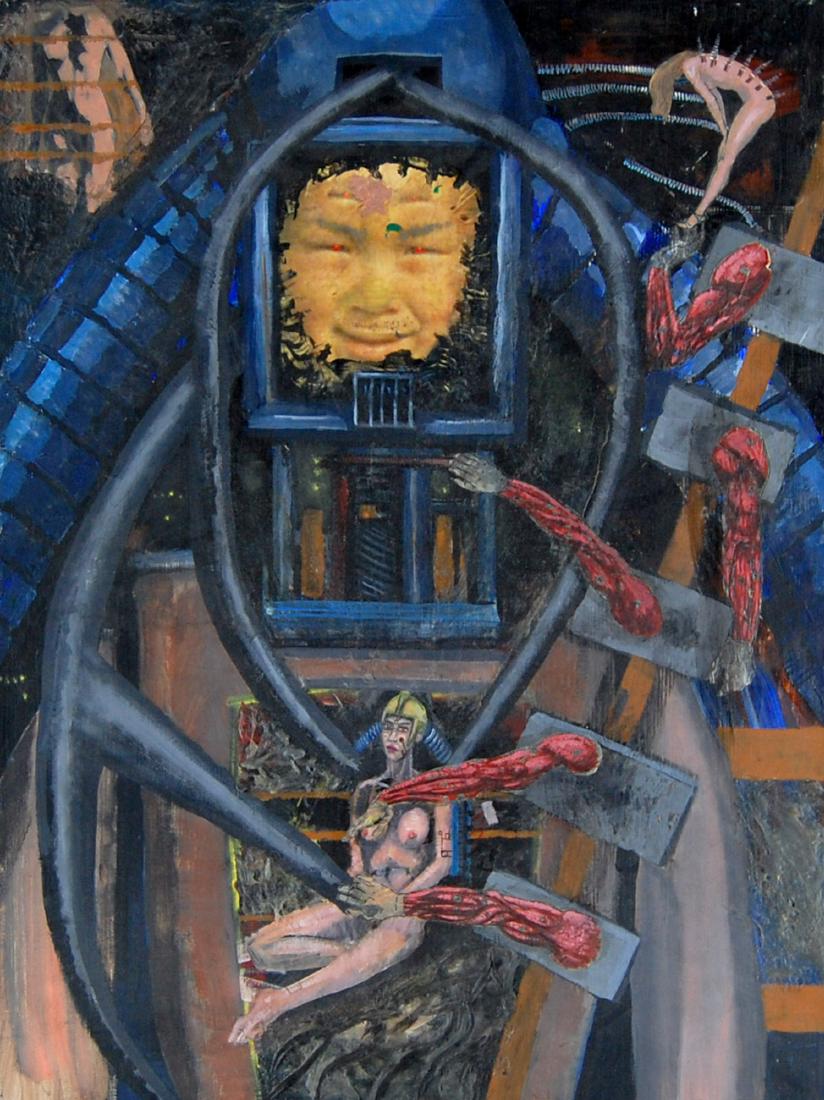 Surreal Collage Grip Of Technology Mixed Media Painting (1 of 6)