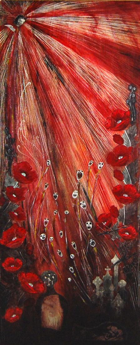 Surreal Flowers & Ghosts In Graveyard Mixed Media On (1 of 5)