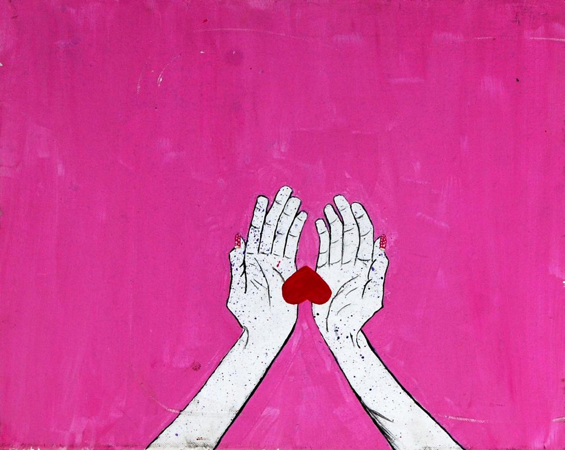Grace Baker Giving Heart Contemporary Surreal Acrylic: Grace Baker Giving Heart Contemporary Surreal Acrylic. Medium: Acrylic on canvas