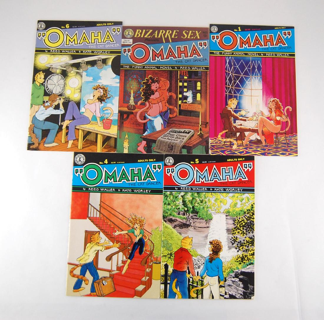 5 Omaha The Cat Dancer Adult Erotic Comics: Lot of 5 Omaha The Cat Dancer Adult Erotic Comics, No.1, No. 4, No. 5, No.6, and No.9.< Medium:</