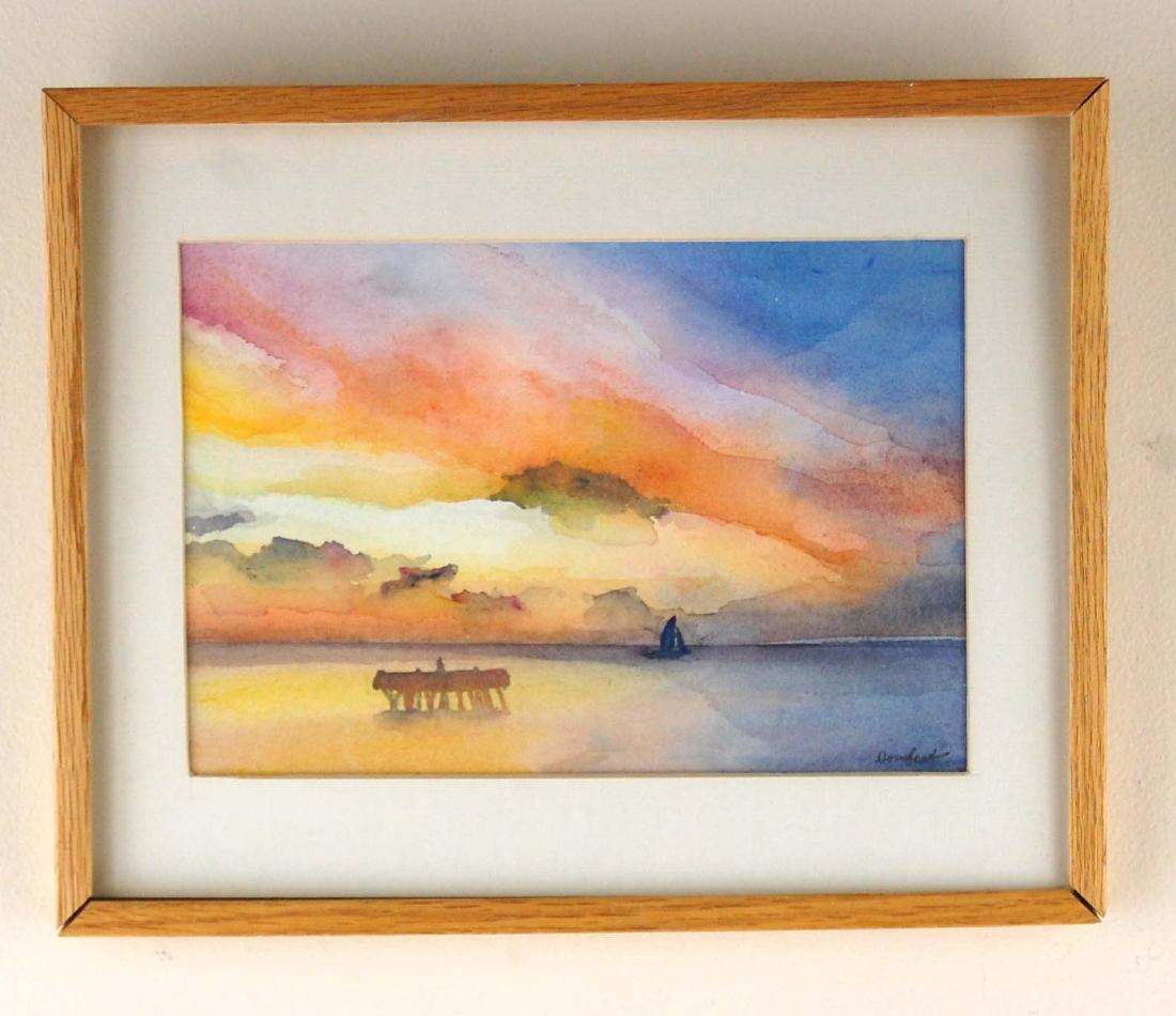 Ocean Beach Sunset Expressionistic Watercolor: Ocean Beach Sunset Expressionistic Watercolor Medium: watercolor on paper.