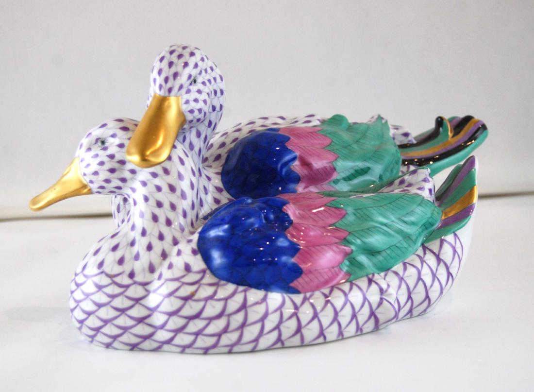 Herend Hungary Hand Paint Porcelain Pair of Ducks (1 of 9)