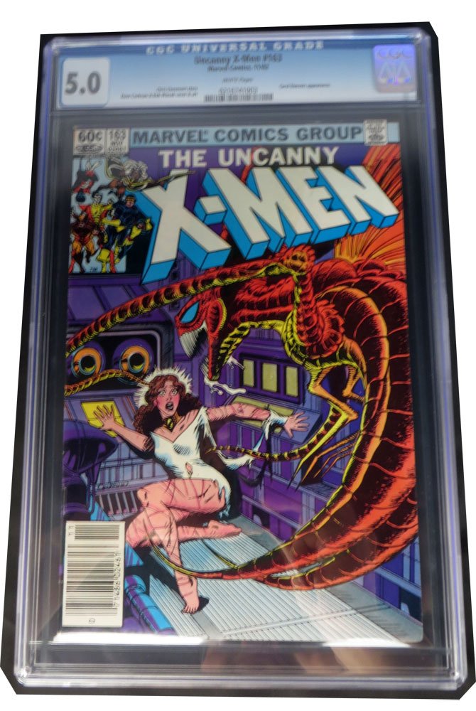 Uncanny X-Men #163 Nov 1982 CGC Graded 5.0: Certification #: 0216741003 Title: Uncanny X-Men Issue: 163 Issue Date: 11/82 Issue Year: 1982 Publisher: Marvel Comics Grade: 5.0 Page Quality: WHITE Grade Date: 09/23/2013 Art Comments: Chris Clarem