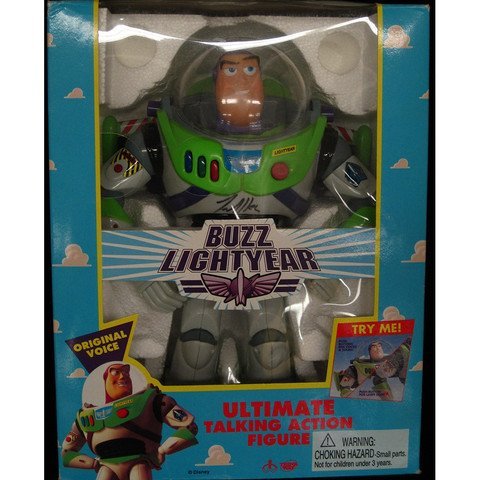 Tim Allen Signed Toy Story Buzz Lightyear Figure: Buzz Lightyear Ultimate Talking Action Figure Manufacturer: Thinkway Toys Measurements: 12 inches Signed by Tim Allen Timothy Alan Dick (born June 13, 1953) known professionally as Tim Allen, is an Am