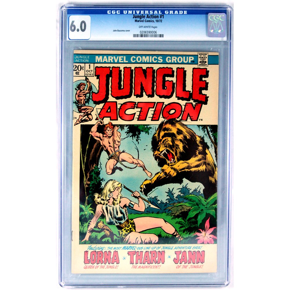 Jungle Action #1 1972 CGC Graded 6.0: Certification Number: 0206590006 Grade Date: 04/03/2013 Don Rico story. John Buscema cover. Werner Roth, Joe Maneely, Sd Shores, and Jay Scott Pike art. It started as a series for the "Tarzan-like" he