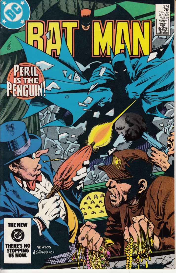 Batman Comic Issue #374 August 1984: Batman is a fictional superhero who appears in American comic books published by DC Comics, as well as in a number of movie, television, and video game adaptations. The character was created by artist