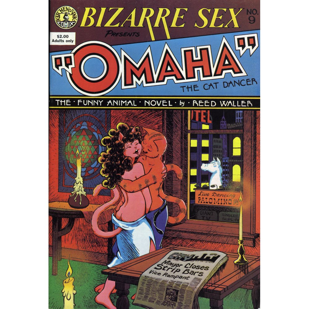 Omaha The Cat Dancer #9 (Excellent): Omaha The Cat Dancer #9 published in August of 1981 by Kitchen Sink Press.Character: "Omaha" the Cat Dancer is an erotic comic strip