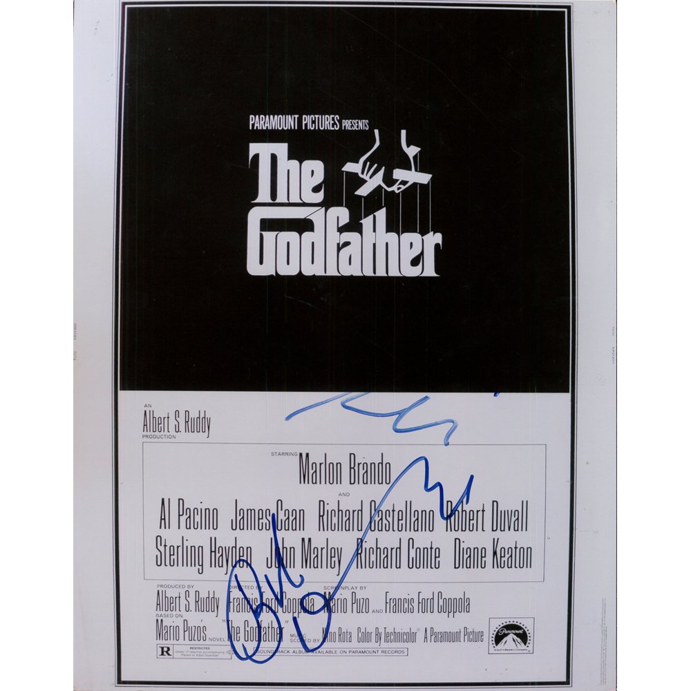 Robert Duvall & Al Pacino Sgd The Godfather 11x14(Ex): Robert Duvall & Al Pacino Signed The Godfather Movie 11 by 14 inches Poster.Signed By:Alfredo James "Al" Pacin